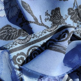 Coupon crêpe voile de polyester bleu 2m40 en 140cm n°738