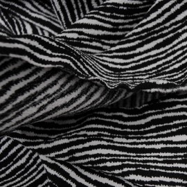 Tissu au mètre jersey polycoton zébré noir & blanc en 130cm