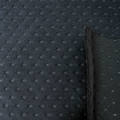 Au mètre tissu épais aspect daim noir perforé en 150cm n°913