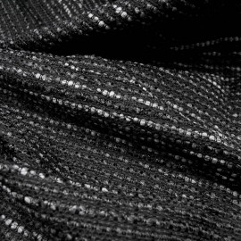 Au mètre Jacquard Haute Couture côtelé noir en 140cm n°10151
