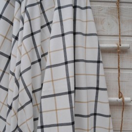 Coupon jersey coton fond blanc à carreaux 1m20 en 160cm n°10404
