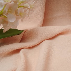Au mètre tissu Crêpe Coton rose poudré en 125cm n°10429