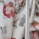 Au mètre toile coton épais fond blanc imprimé fleurs de pavot en 140cm n°10433