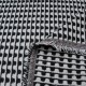 Au mètre lainage Jacquard fond gris motif noir en 150cm n°10478
