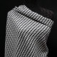 Au mètre lainage Jacquard fond gris motif noir en 150cm n°10478