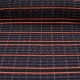 Au mètre natté fond noir tissage rayé orange, bleu avec fil métallisé en 155cm n°10523Catalogue Produits Visualiser