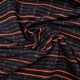Au mètre natté fond noir tissage rayé orange, bleu avec fil métallisé en 155cm n°10523Catalogue Produits Visualiser