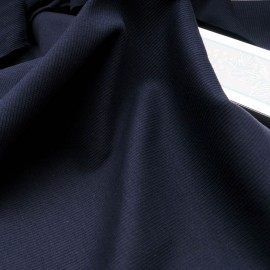 Au mètre, jersey coton bord côte bleu marine en 120cm n°10545