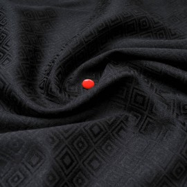Au mètre Coton Polyester Spandex noir à losanges damassé en 145cm n°10575