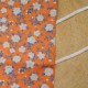 Mini coupon toile coton 50x 72cm fleurette orange 10578