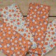 Mini coupon toile coton 50x 72cm fleurette orange 10578