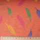 Tissu jersey corail au mètre motif feuille en 150cm n°10593