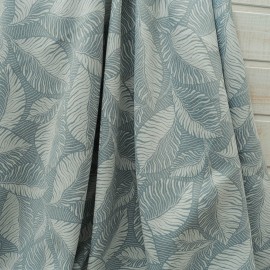 Coupon Ameublement Toile Polyester "Feuille tropique "vert pâle 2m20 en 135cm