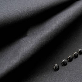 Coupon Tissu LIN Coton elasthanne noir 1m20 en 135 cm n° 10617