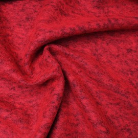 Tissu au mètre Laine bouillie chinée couleur rouge en 160cm n°10629