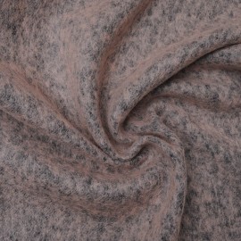 Tissu au mètre Laine bouillie chinée couleur Vieux rose en 160cm n°10629