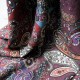 Au mètre Coton Haute Couture violet bordeaux et turquoise en 145cm n°10285
