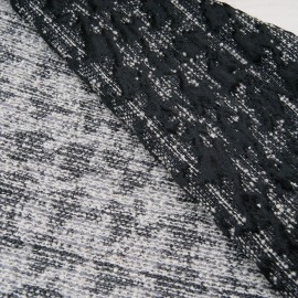 magnifique Jacquard réversible noir et blanc Haut de gamme 1m85 en 150cm n°10722