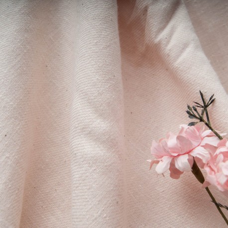 Toile légère polyester et Coton rose pâle en 110cm n°10769