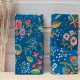 Mini coupon toile coton OEKOTEX "ANCOLIE" Bleu canard 50x 75cm