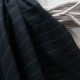 Au mètre drap de laine noir lourd rayure craie en 155cm n°10851