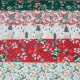 Au mètre Coton Noël Maisons Nouvel an rouge et blanc en 150cm