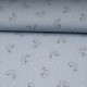 Au mètre coton lavé motif cygne avec pois blancs fond Bleu Oekotex en 135cm n°10905