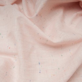 Au mètre tissu fin coton rose éclats multicolores en 145cm n°10915