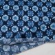 Coupon maille polyester bleu marine a fleurettes avec touches argentées 2m en 150cm