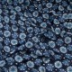 Coupon maille polyester bleu marine a fleurettes avec touches argentées 2m en 150cm