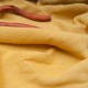 Au mètre crépon polyester moutarde rayure lurex dorée en 140cm n°10953