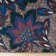 Viscose Imprimée type wax gros hibiscus bleu roy violet en 145cm n°10964