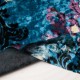 Superbe panne de velours turquoise imprimée fleurs d'hiver en 150cm n°11004