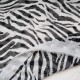 Coupon voile crépon polyester coton fond blanc zébré noir 1m60 en 150cm n°11044