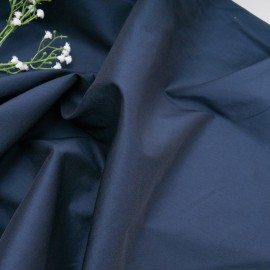 Au mètre satin coton polyester stretch bleu nuit en 140cm n°11052