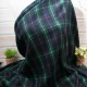Au mètre, lainage polyester léger tartan écossais vert en 150cm n°11075