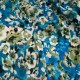 Au mètre, Viscose fleurie fond turquoise fluide en 145cm n°11113